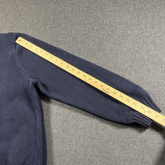 VTG Polo By Ralph Lauren Sweater Mens XL Navy Red Pony Crew Neck 100% Cotton - Picture 11 of 16